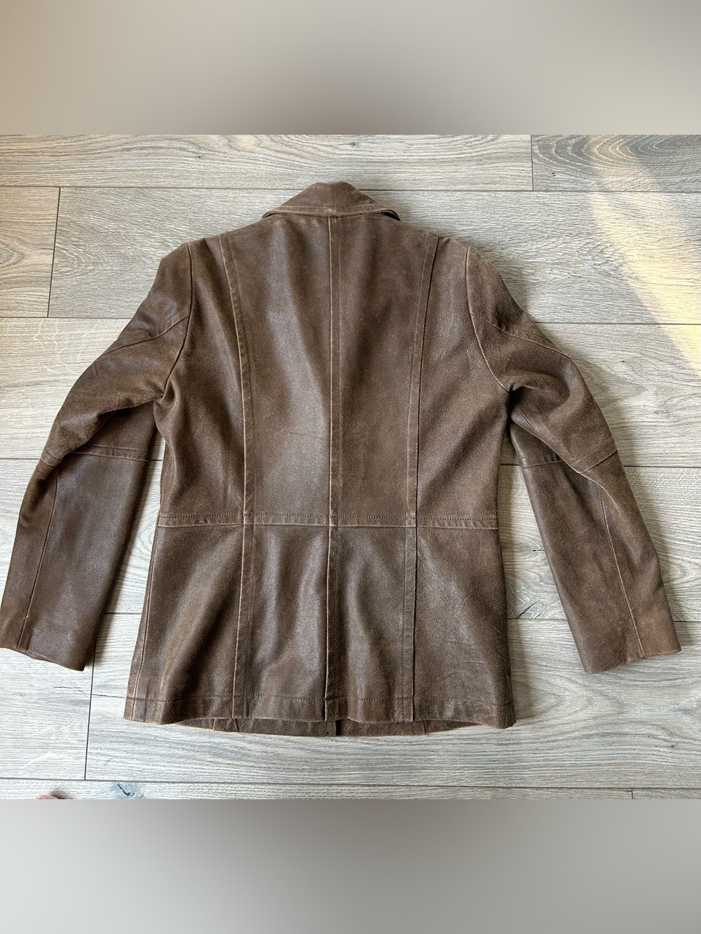 THE TERRITORY AHEAD Leather Blazer Jacket Brown Distressed Size Small - Picture 4 of 10